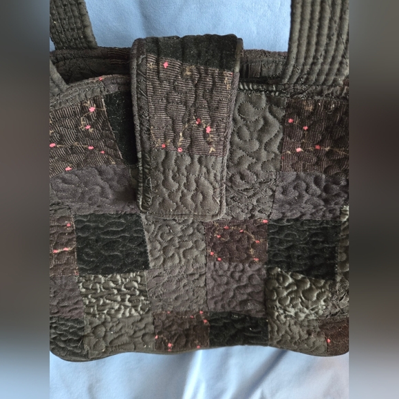 Donna Sharp Fabric Patchwork Handbag with Shoulder Straps - Picture 3 of 9